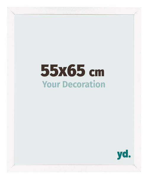 Cadre Photo 55x65 cm Blanc Brillant MDF Bologna De Face Mesure | Yourdecoration.fr