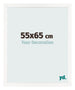 Cadre Photo 55x65 cm Blanc Brillant MDF Bologna De Face Mesure | Yourdecoration.fr