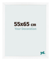 Cadre Photo 55x65 cm Blanc Mat MDF Bologna De Face Mesure | Yourdecoration.fr
