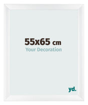 Cadre Photo 55x65cm Blanc Vintage MDF Pisa De Face Mesure | Yourdecoration.fr