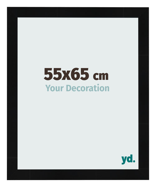 Cadre Photo 55x65cm Noir Argent Poli MDF Pisa De Face Mesure | Yourdecoration.fr