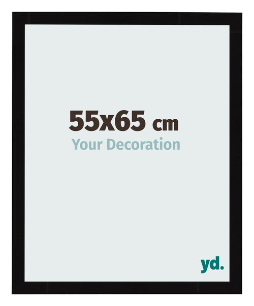 Cadre Photo 55x65cm Noir Brillant MDF Bologna De Face Mesure | Yourdecoration.fr
