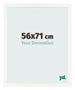 Cadre Photo 56x71 cm Blanc Brillant MDF Bologna De Face Mesure | Yourdecoration.fr