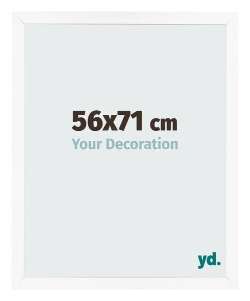 Cadre Photo 56x71 cm Blanc Mat MDF Bologna De Face Mesure | Yourdecoration.fr