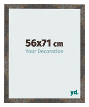 Cadre Photo 56x71 cm Metal Oxyde MDF Bologna De Face Mesure | Yourdecoration.fr