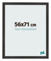 Cadre Photo 56x71 cm Noir Mat MDF Bologna De Face Mesure | Yourdecoration.fr