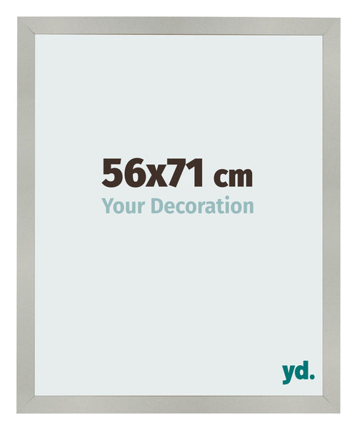 Cadre Photo 56x71cm Argent Mat MDF Bologna De Face Mesure | Yourdecoration.fr