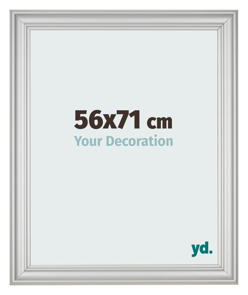 Cadre Photo 56x71cm Argent Mat MDF Lazio De Face Mesure | Yourdecoration.fr