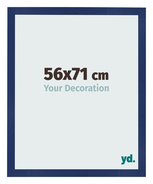 Cadre Photo 56x71cm Bleu Foncé Patiné MDF Bologna De Face Mesure | Yourdecoration.fr