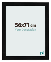Cadre Photo 56x71cm Noir Argent Poli MDF Pisa De Face Mesure | Yourdecoration.fr