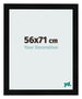 Cadre Photo 56x71cm Noir Argent Poli MDF Pisa De Face Mesure | Yourdecoration.fr