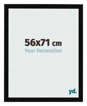 Cadre Photo 56x71cm Noir Brillant MDF Bologna De Face Mesure | Yourdecoration.fr