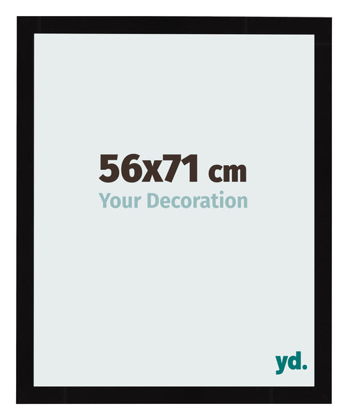 Cadre Photo 56x71cm Noir Brillant MDF Bologna De Face Mesure | Yourdecoration.fr