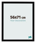 Cadre Photo 56x71cm Noir Brillant MDF Bologna De Face Mesure | Yourdecoration.fr