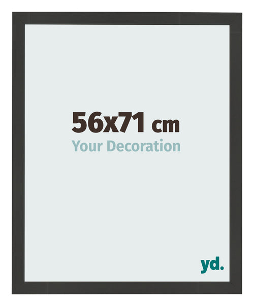 Cadre Photo 56x71cm Noir Grain de Bois MDF Bologna De Face Mesure | Yourdecoration.fr
