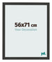 Cadre Photo 56x71cm Noir Grain de Bois MDF Bologna De Face Mesure | Yourdecoration.fr