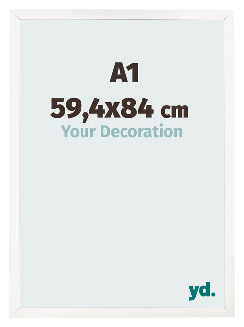 Cadre Photo 59 4x84 cm A1 Blanc Brillant MDF Bologna De Face Mesure | Yourdecoration.fr