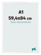 Cadre Photo 59 4x84 cm A1 Blanc Mat MDF Bologna De Face Mesure | Yourdecoration.fr