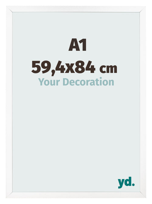 Cadre Photo 59 4x84 cm A1 Blanc Mat MDF Bologna De Face Mesure | Yourdecoration.fr