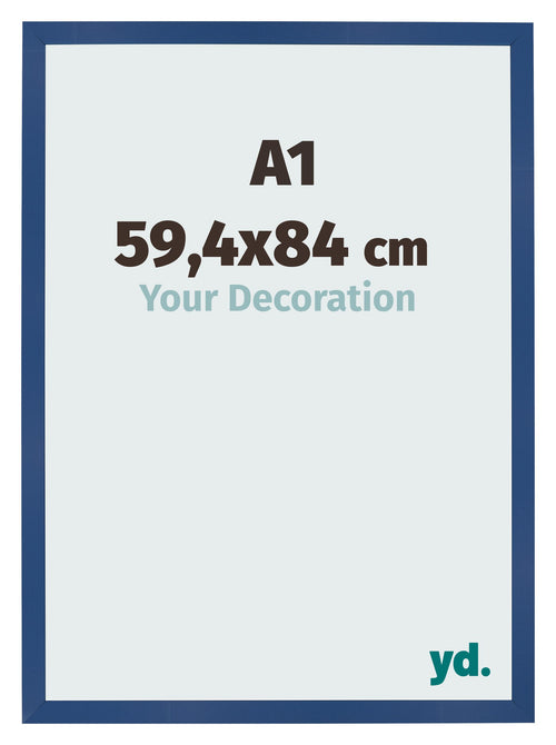 Cadre Photo 59 4x84 cm A1 Bleu Fonce MDF Bologna De Face Mesure | Yourdecoration.fr