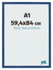 Cadre Photo 59 4x84 cm A1 Bleu Fonce MDF Bologna De Face Mesure | Yourdecoration.fr