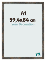 Cadre Photo 59 4x84 cm A1 Metal Oxyde MDF Bologna De Face Mesure | Yourdecoration.fr