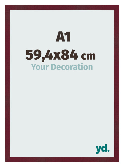 Cadre Photo 59 4x84 cm A1 Vin Rouge Patine MDF Bologna De Face Mesure | Yourdecoration.fr