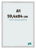 Cadre Photo 59 4x84cm A1 Acier Inoxydable MDF Bologna De Face Mesure | Yourdecoration.fr