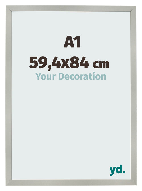 Cadre Photo 59 4x84cm A1 Argent Mat MDF Bologna De Face Mesure | Yourdecoration.fr