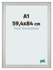 Cadre Photo 59 4x84cm A1 Argent Mat MDF Lazio De Face Mesure | Yourdecoration.fr