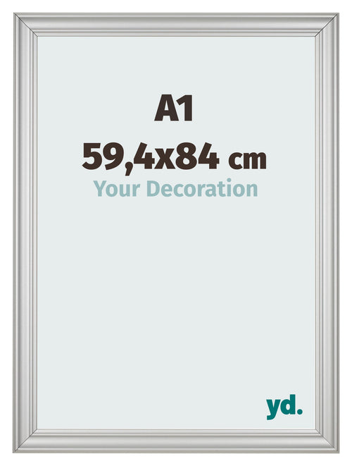 Cadre Photo 59 4x84cm A1 Argent Mat MDF Lazio De Face Mesure | Yourdecoration.fr