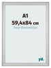 Cadre Photo 59 4x84cm A1 Argent Mat MDF Lazio De Face Mesure | Yourdecoration.fr
