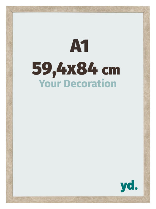 Cadre Photo 59 4x84cm A1 Chêne Sonoma MDF Bologna De Face Mesure | Yourdecoration.fr