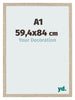 Cadre Photo 59 4x84cm A1 Chêne Sonoma MDF Bologna De Face Mesure | Yourdecoration.fr
