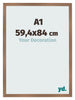 Cadre Photo 59 4x84cm A1 Cuivre Décor MDF Bologna De Face Mesure | Yourdecoration.fr