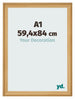 Cadre Photo 59 4x84cm A1 De Pin Grain de Bois MDF Lazio De Face Mesure | Yourdecoration.fr