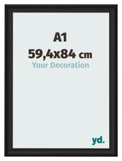 Cadre Photo 59 4x84cm A1 Noir Grain de Bois MDF Lazio De Face Mesure | Yourdecoration.fr