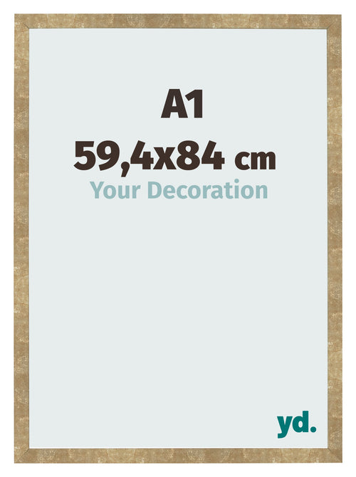 Cadre Photo 59 4x84cm A1 Or Antique MDF Bologna De Face Mesure | Yourdecoration.fr