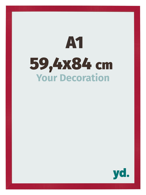 Cadre Photo 59 4x84cm A1 Rouge MDF Bologna De Face Mesure | Yourdecoration.fr