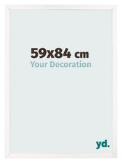 Cadre Photo 59x84 cm Blanc Brillant MDF Bologna De Face Mesure | Yourdecoration.fr
