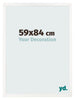 Cadre Photo 59x84 cm Blanc Brillant MDF Bologna De Face Mesure | Yourdecoration.fr