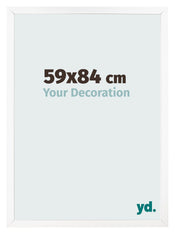 Cadre Photo 59x84 cm Blanc Mat MDF Bologna De Face Mesure | Yourdecoration.fr