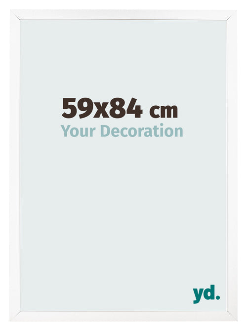 Cadre Photo 59x84 cm Blanc Mat MDF Bologna De Face Mesure | Yourdecoration.fr