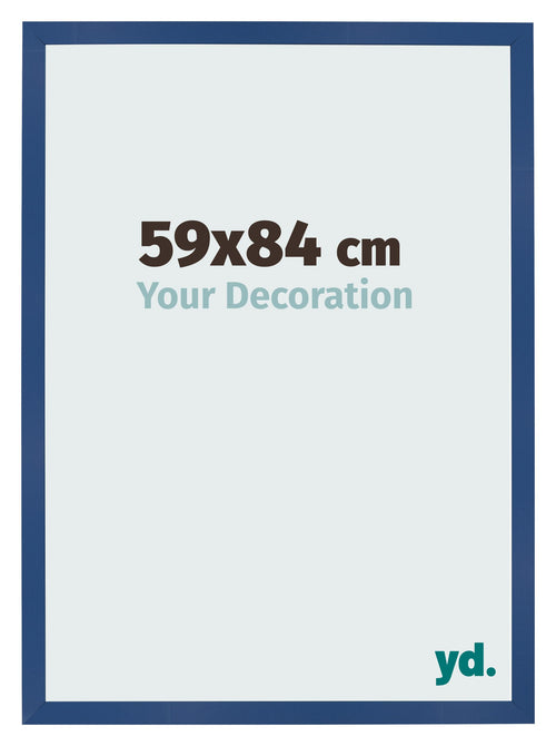 Cadre Photo 59x84 cm Bleu Fonce MDF Bologna De Face Mesure | Yourdecoration.fr