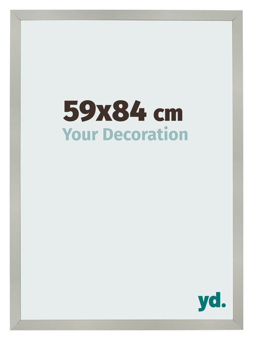 Cadre Photo 59x84cm Argent Mat MDF Bologna De Face Mesure | Yourdecoration.fr