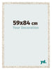 Cadre Photo 59x84cm Blanc Vintage MDF Bologna De Face Mesure | Yourdecoration.fr