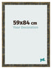 Cadre Photo 59x84cm Bleu Or Melange MDF Pisa De Face Mesure | Yourdecoration.fr