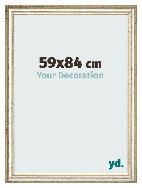 Cadre Photo 59x84cm Brillance Metallique MDF Lazio De Face Mesure | Yourdecoration.fr