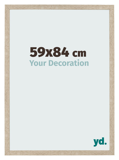 Cadre Photo 59x84cm Chêne Sonoma MDF Bologna De Face Mesure | Yourdecoration.fr