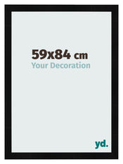 Cadre Photo 59x84cm Noir Argent Poli MDF Pisa De Face Mesure | Yourdecoration.fr